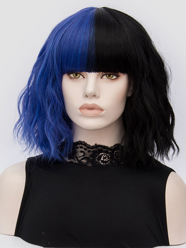 Half Black Haft Blue Regular Wig 766 diosawigs