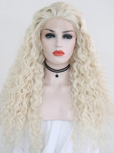 Load image into Gallery viewer, Light Blonde Curly Lace Front Wig 086