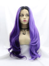 Load image into Gallery viewer, Half Indigo Half Blue Lace Front Wig 669