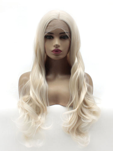 Platinum Blonde Wavy Lace Front Wig 577