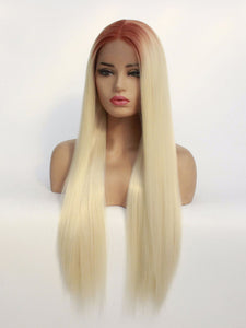 Rooted Platinum Blonde Lace Front Wig 613