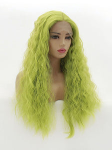 Mustard Green Wavy Lace Front Wig 477