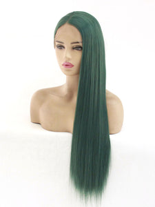 26“ Dark Green Lace Front Wig 570