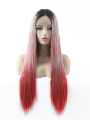 Gradient Red Lace Front Wig 600