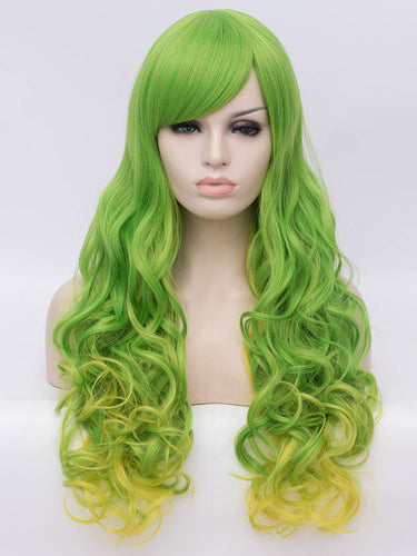 Mantis Green To Yellow Wavy Regular Wig 222