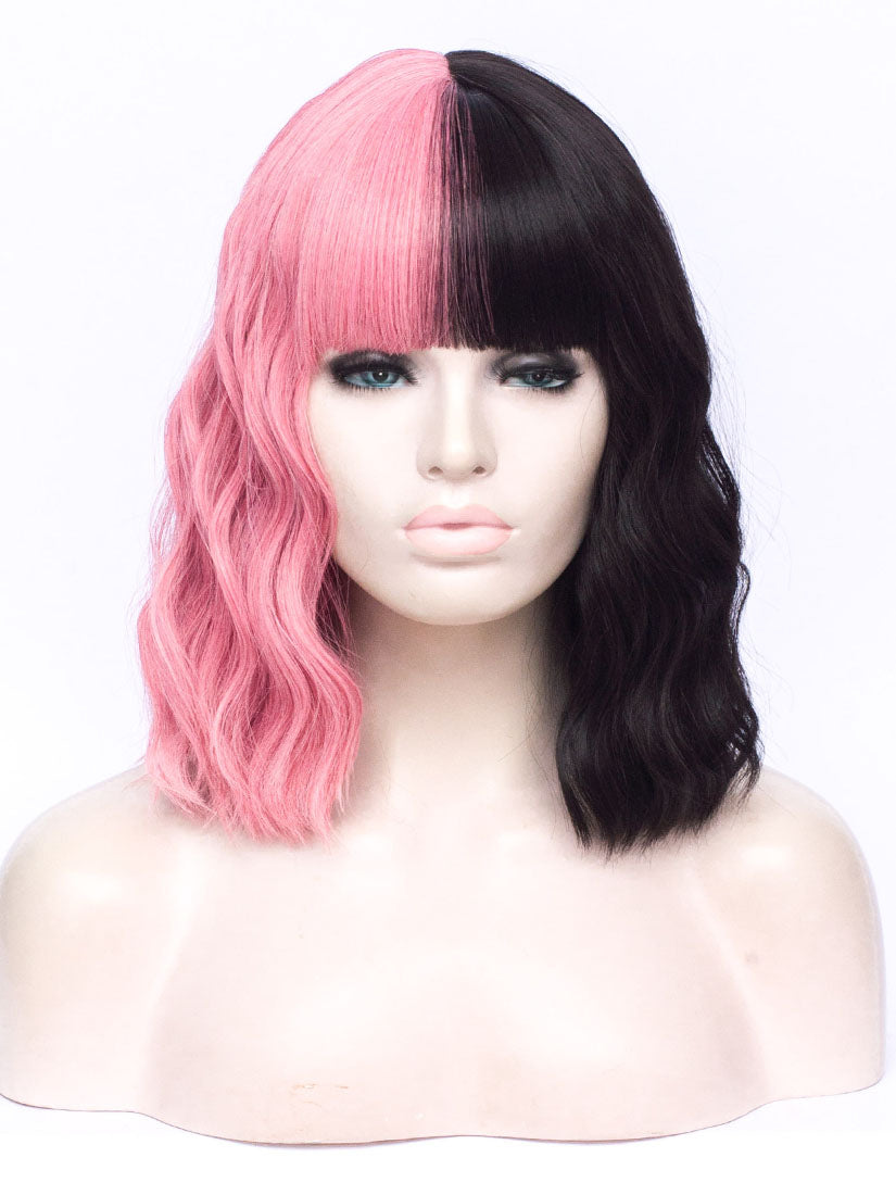 Half Pink Half Black Regular Wig 289 diosawigs