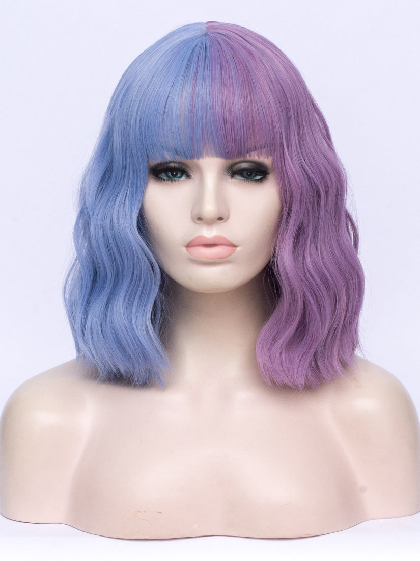 Half Blue Half Purple Regular Wig 290 diosawigs