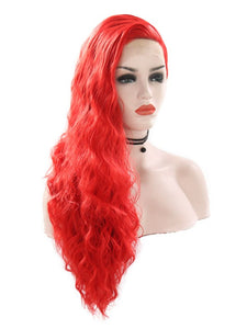 Hot Red Wavy Lace Front Wig 029