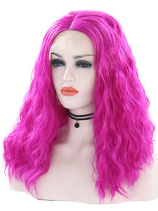 Red Violet Wavy Lace Front Wig 032