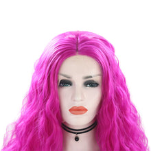 Load image into Gallery viewer, Red Violet Wavy Lace Front Wig 032