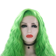 Load image into Gallery viewer, Mantis Green Wavy Lace Front Wig 005