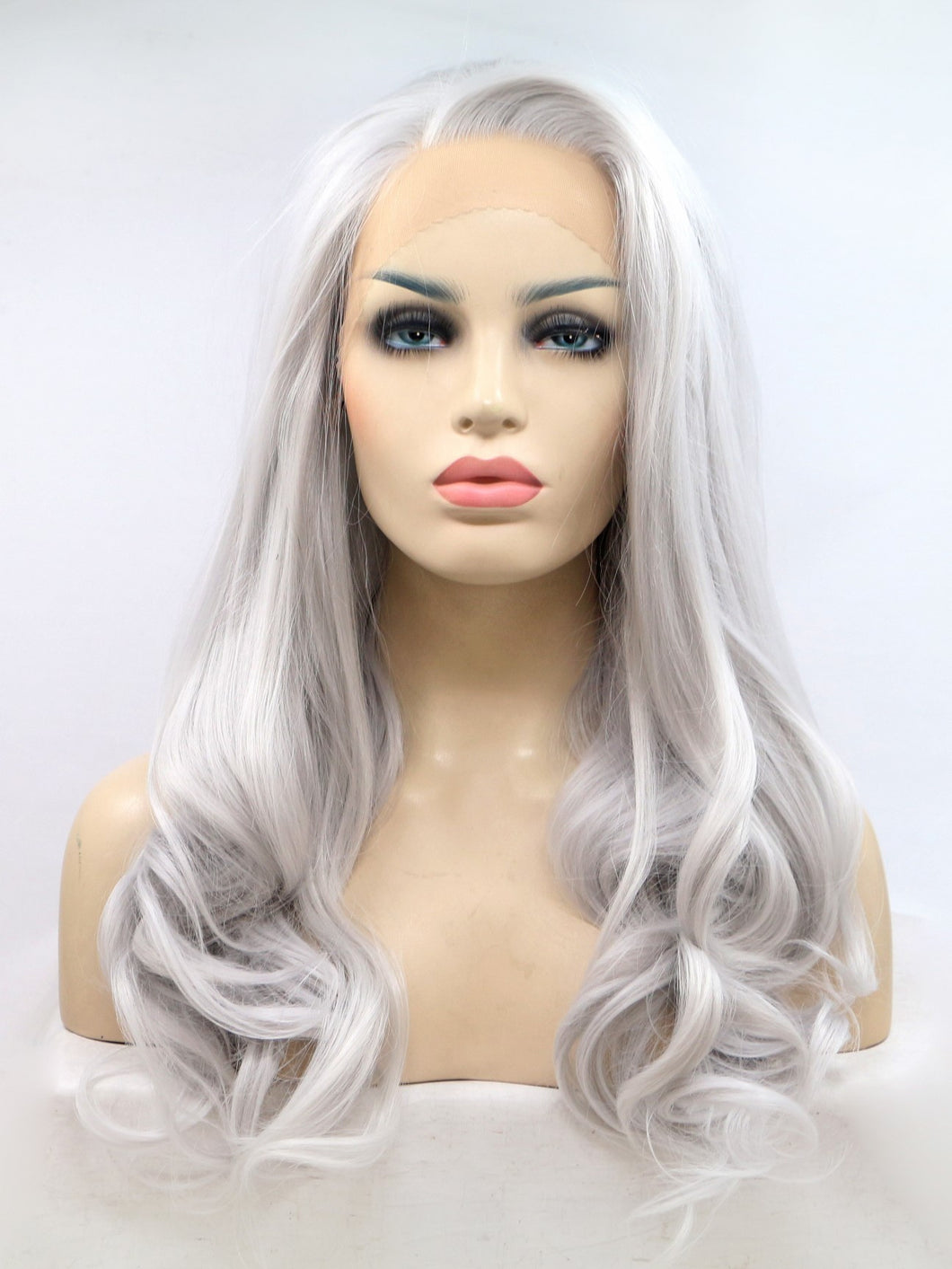 Light Grey Wavy Lace Front Wig 305 diosawigs