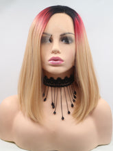 Load image into Gallery viewer, Rooted Red To Blonde Bob Lace Front Wig 373