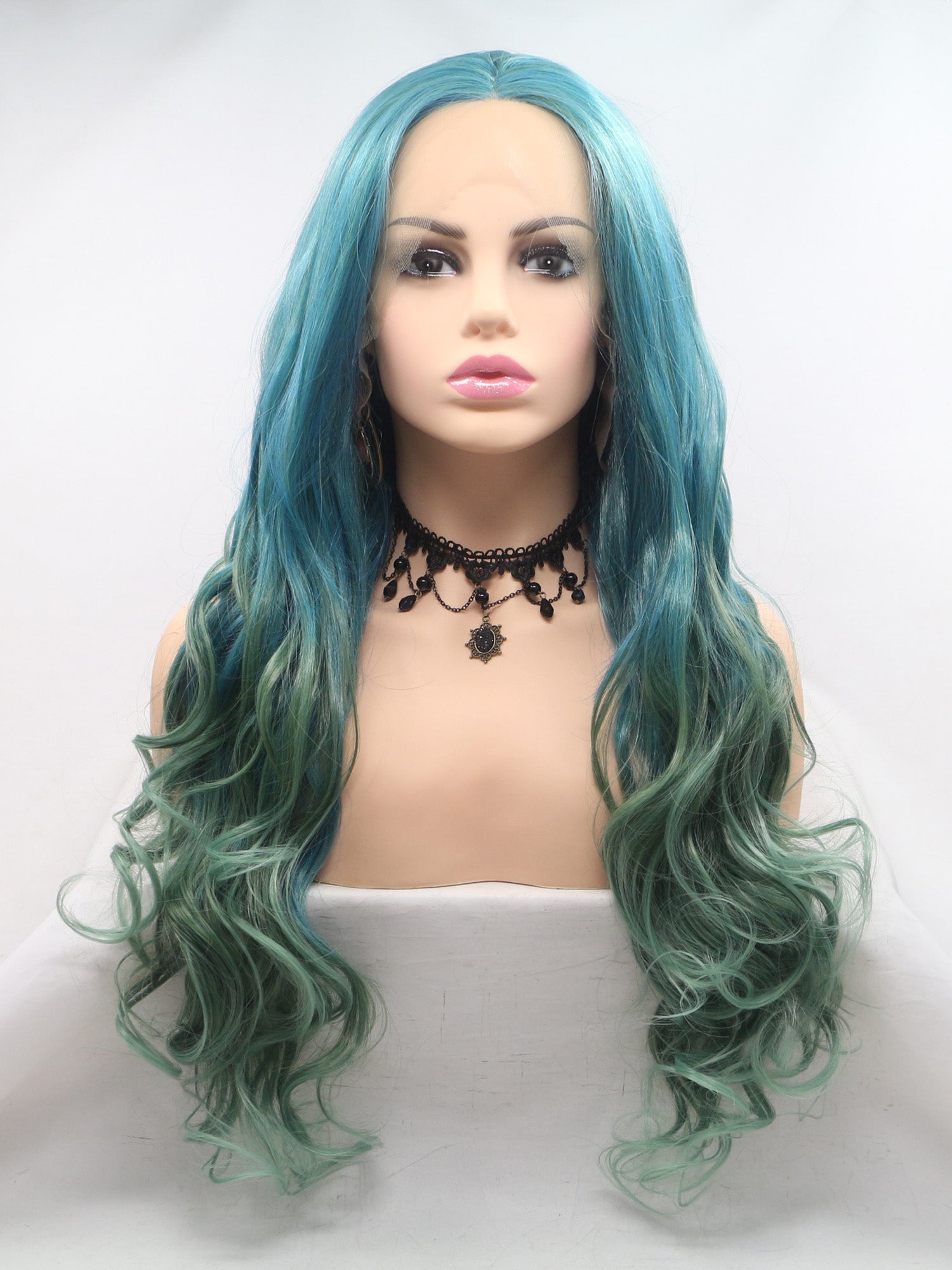 Forest Elf Blue Green Mixed Lace Front Wig 382 diosawigs