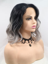 Load image into Gallery viewer, 12“ Rooted Gray Bob Lace Front Wig 542