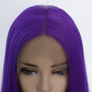 24" Blue Violet Lace Front Wig 494